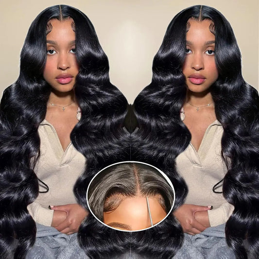 CUMASE 24Inch 5x5 Hd Lace Closure Wigs Human Hair Body Wave Wig Human Hair Glueless Wigs Human Hair Pre Plucked Body Wave Hd Lace Front Wigs Human Hair 180 Density